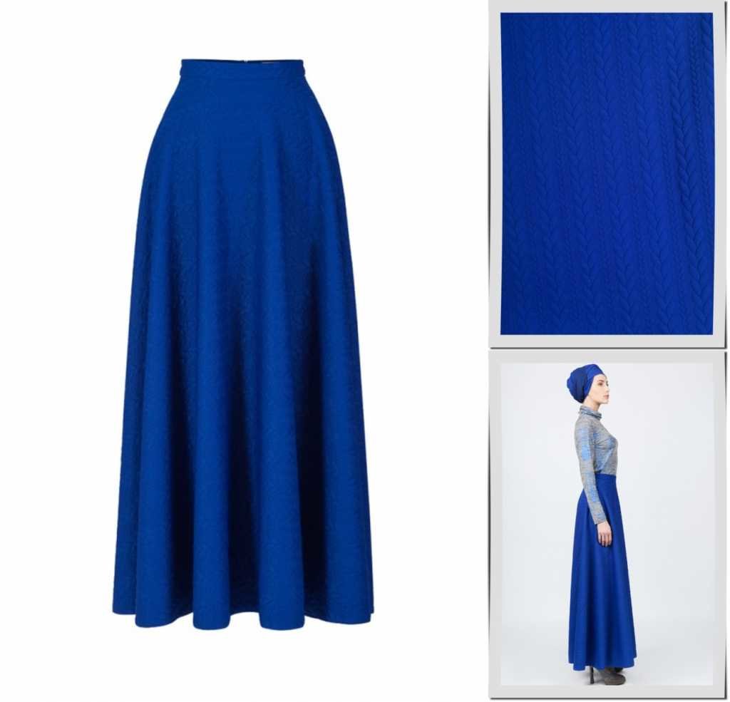 Синяя юбка годе