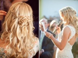 Прически с плетением на выпускной на длинные волосы, прическа с косами на выпускной - французский водопад