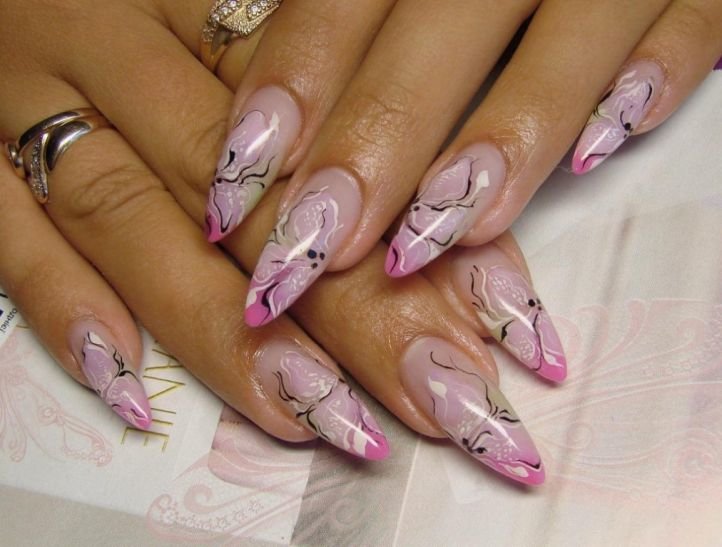 Китайская роспись на ногтях - комбинирование цветов